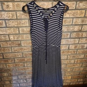 Blue/white striped sundress size large